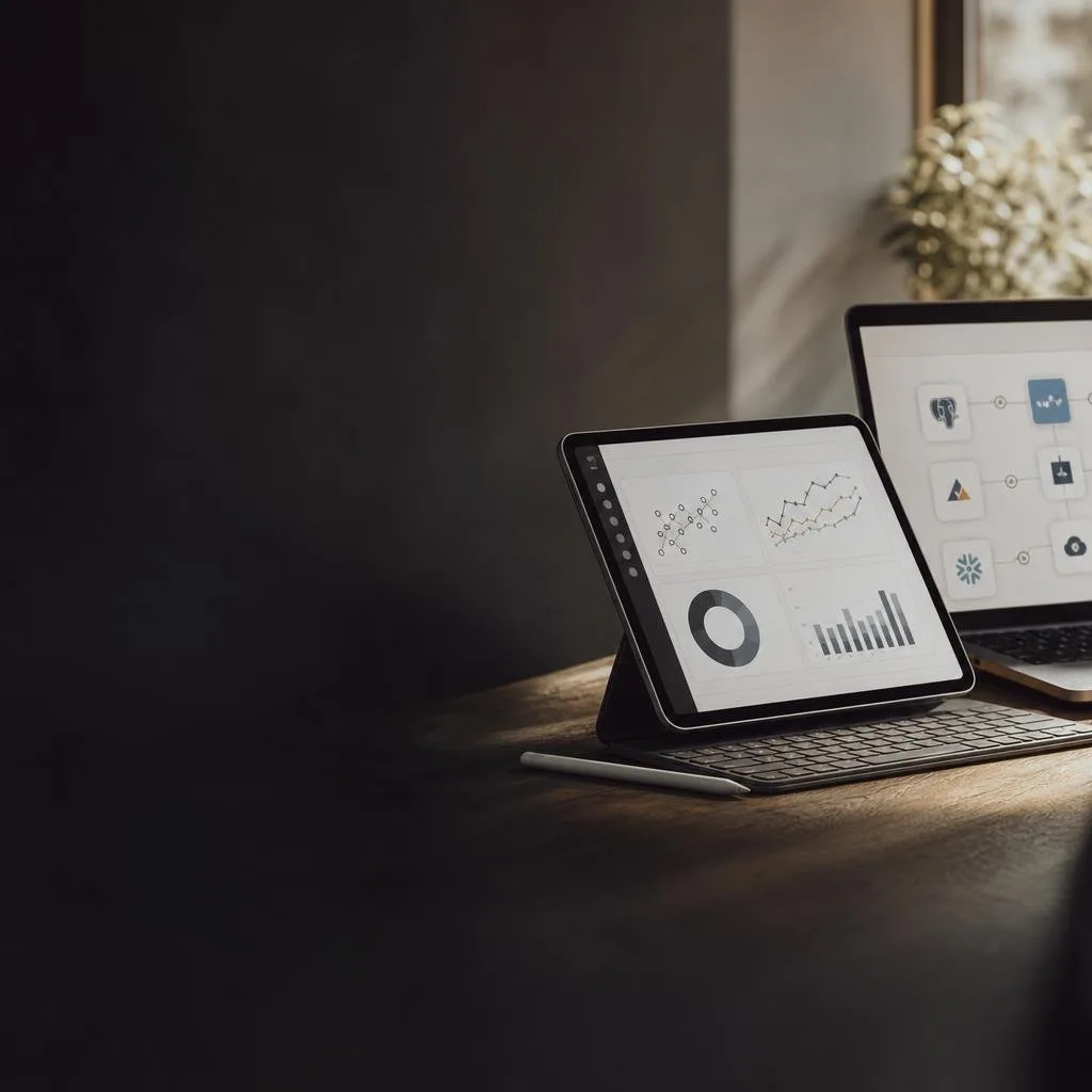Metric explorer and trend charts on a tablet