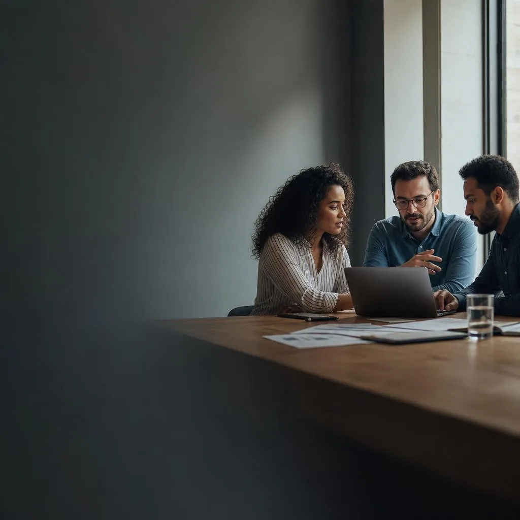 Data team reviewing models and metrics together at a desk